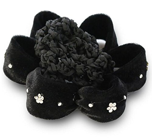 1 pieza negro mujeres moño cubierta Snood ballet danza lunares pelo redecilla accesorios para el pelo