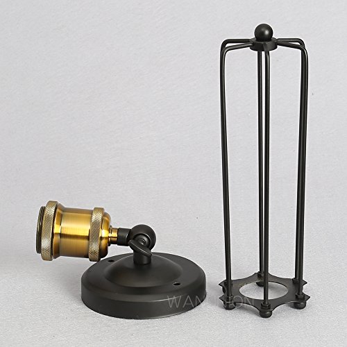 2 Pcs Lámparas Apliques de Pared Luces Clásicas Iluminación Ajustable Jaula de Metal Bañadores de pared Retro Rústico Escalera Dormitorio Espejo Hotel