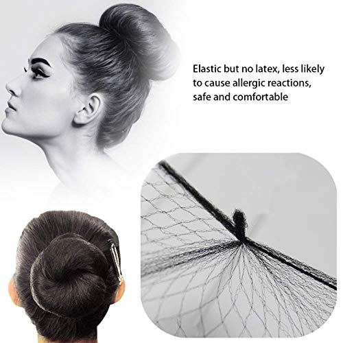 20 Piezas Redes De Pelo Invisible Malla EláStica Redecillas De Peluca Redecilla Invisible Pelo Bun Net Malla Invisible De Nylon Para Mujer NiñA Hacer Bollo De Pelo Bailarina De Ballet（Negro Y Oro）