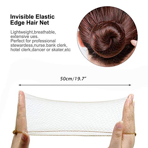 20 Piezas Redes De Pelo Invisible Malla EláStica Redecillas De Peluca Redecilla Invisible Pelo Bun Net Malla Invisible De Nylon Para Mujer NiñA Hacer Bollo De Pelo Bailarina De Ballet（Negro Y Oro）