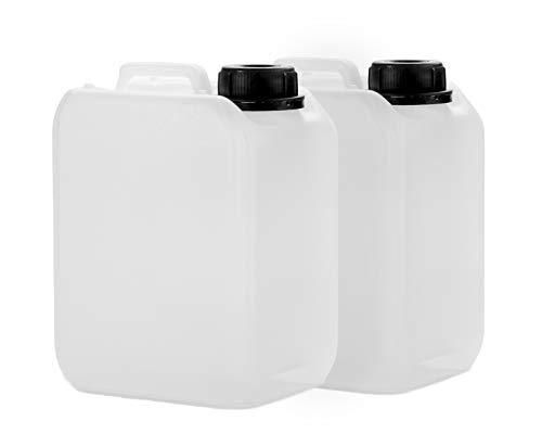 2x Bidón 2,5 l de HDPE, con tapa DIN 45 mm y homologación UN, bidón de agua, apto para alimentos