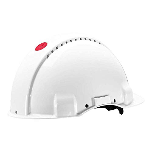 3M G3000 Casco de seguridad blanco con ventilación, arnés de ruleta y banda sudor de plástico (1 casco/caja)