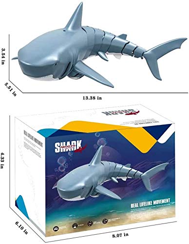 3T6B 2.4GHz Juguetes RC Tiburón Flexibles ,Barco de Juguete eléctrico con Control Remoto bajo el Agua Shark Toy, Juguete Regalo de Piscina para niños, Azul