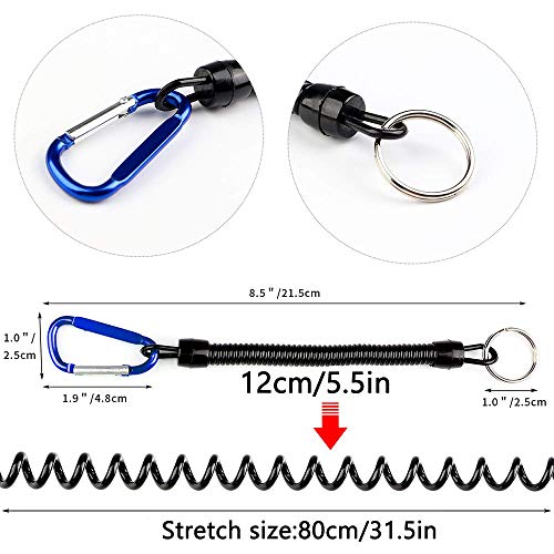 5 Piezas Cordones De Pesca, Llavero Espiral, Elástico Cordones De Pesca, Elemento De Amarre Retráctil En Espiral para Pinza De Pesca, Kayak, Acampar Y Caza (Color Al Azar)