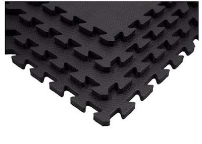 8 x Negro Colchonetas, Suelo para Gimnasio, EVA Puzzle 60cm x 60cm x12mm con Reverso Antideslizante, Certificacion Libre De Toxicos