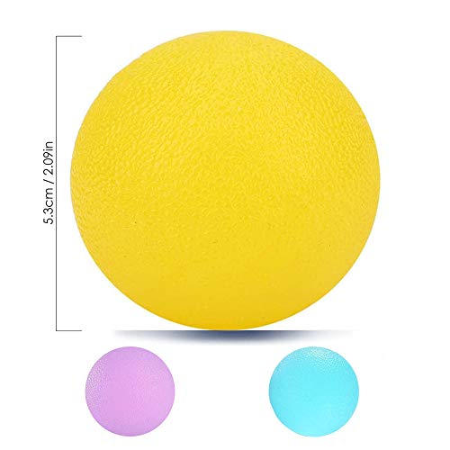 A 3 Pelota Rehabilitacion Mano, Pelota Antiestres Pelotas Ejercicio Manos, Antiestres Ejercitar para Fisioterapia, Tratamiento de Manos, Alivio del estrés, 3 Niveles de Resistencia, 3 Colores