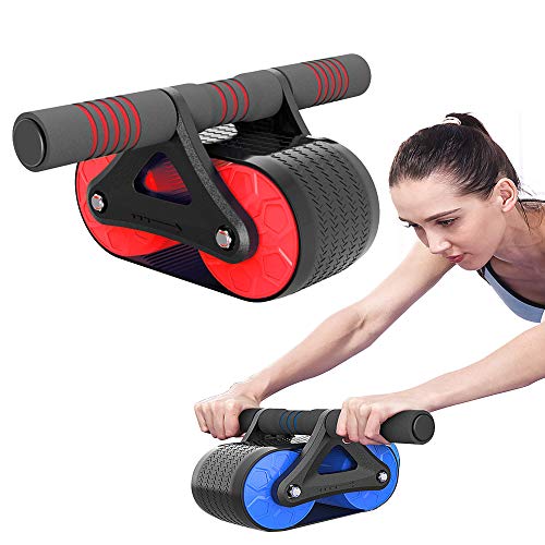 Ab Roller Wheel equipo del ejercicio para el entrenamiento del ABS - Ab Roller rueda para el gimnasio en casa - Core entrenamiento de la fuerza - brazo y oblicuas opciones de entrenamiento,Rojo