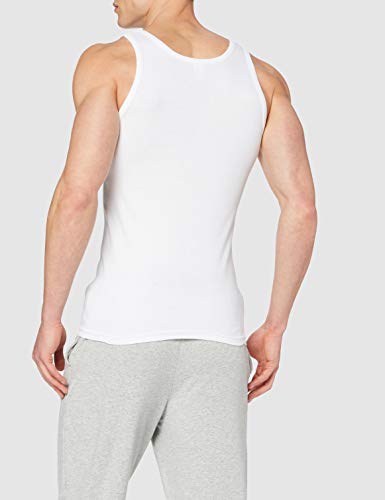 ABANDERADO Camiseta de Tirantes de algodón canalé, Blanco, L para Hombre