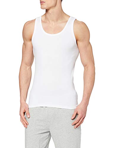 ABANDERADO Camiseta de Tirantes de algodón canalé, Blanco, L para Hombre