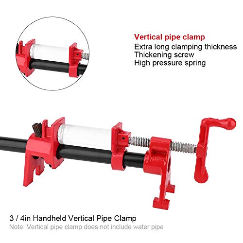 Abrazadera de tubo, 3/4 pulgadas Clip de resorte de hierro fundido Carpintería vertical con manivela Fijación rápida Herramienta de carpintero para imposición de carpintería