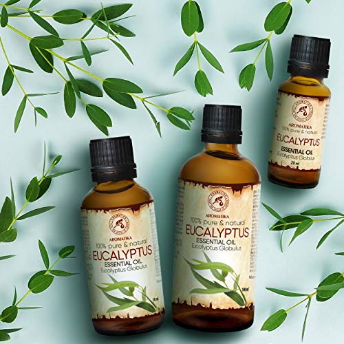 Aceite Esencial de Eucalipto 50ml - Eucalyptus Globulus - 100% Puro y Natural - se Utiliza para Aliviar la Tensión - Relajarse - Mejor para la Belleza - SPA - Baño - Sauna - Aromaterapia - Masaje