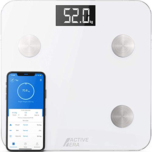 Active Era Báscula Grasa Corporal Inteligente - Báscula Digital Bluetooth con 15 Funciones esenciales, Peso corporal de alta precisión y Aplicación gratuita