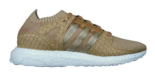 Adidas Hombre EQT Soporte Ultra P Planos con Cordones Zapatillas con Primeknit Superior, Cuero Cuello, Parte Delantera y Talón Recubrimiento, Reforzado 3 Rayas, Boost Cojín - Bronce, 40 2/3