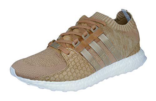 Adidas Hombre EQT Soporte Ultra P Planos con Cordones Zapatillas con Primeknit Superior, Cuero Cuello, Parte Delantera y Talón Recubrimiento, Reforzado 3 Rayas, Boost Cojín - Bronce, 40 2/3