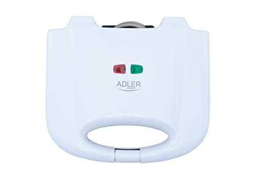 adler ad311 Gofrera Doble Antiadherente, 700W, Libre de BPA, 0 Decibeles, Polímero, Blanco