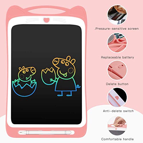 AGPTEK 12 Pulgadas Tablets de Escritura con Pantalla de Color LCD, Botón de Bloqueo, Portátil Tableta de Dibujo para Niños, Clase, Casa, Rosa