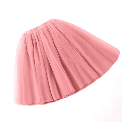 Aivtalk - Tutú Falda Corta de Mujer Chica Enaguas Tulle 50s Retro Rockabilly Cancán por la Rodilla - Rosa