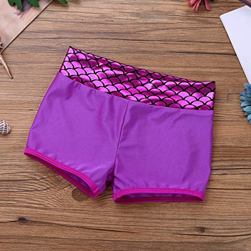 Alvivi 2Pcs Ropa Deporte con Lentejuelas Camisa Tirantes Tank Top Niña Gimnasia Pantalones Cortos Deportivos para Ejercicio Fitness Bikini Niña Rosa Roja 6 Años