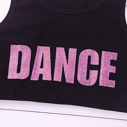 Alvivi Crop Top Niña Danza Jazz Moderna Chaleco Ropa de Baile Camiseta Camisa Deportivo Tank Top Corto Ejercicio Fitness Gimnasia Ciclismo Running Rosa 10 años