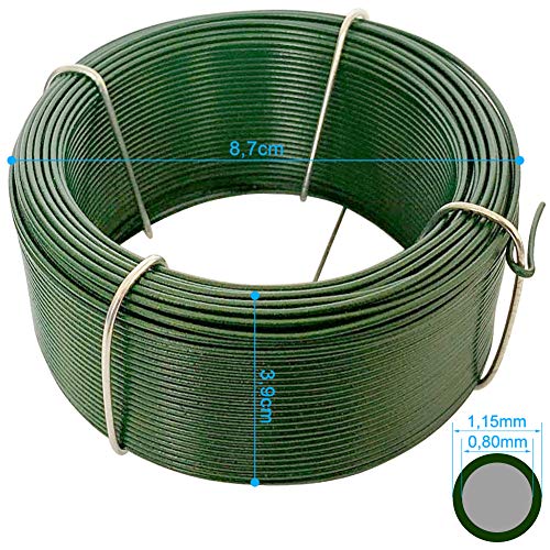 Amagabeli 50M X 1,15 mm X 6 Piezas Bobina de Alambre de jardín Cable de Planta Recubierto de PVC WR8