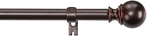 AmazonBasics - Barra para cortinas con remates redondeados, 182-365 cm, Bronce