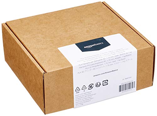 AmazonBasics - Filamento para impresora 3D, ácido poliláctico (PLA), 1.75 mm, cinta de 1 kg, amarillo