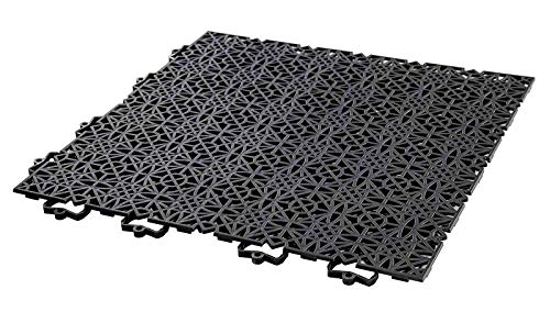 Andiamo 202404 - Set de baldosas de plástico para suelo, 38 x 38 cm, 7 unidades, 1 m², color negro