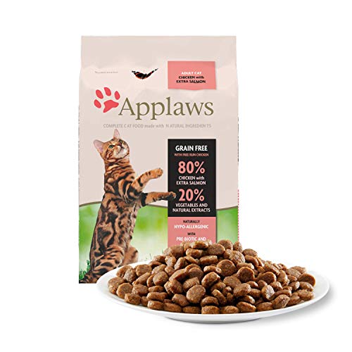 Applaws Comida seca para gatos, pollo y salmón extra/adulto, 7.5 kg