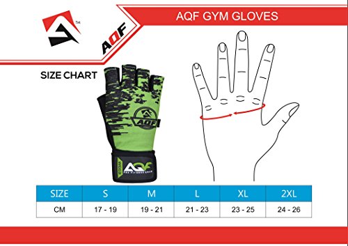 AQF Guantes Gimnasio para Levantamiento de Pesas Muñequera de 50 cm liviano Guantes Gym para Levantamiento de Potencia, Entrenamiento físico Cruzado