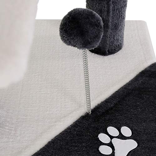 Árbol rascador para gatos, 112 cm (gris / blanco)