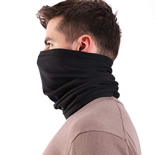 Arcweg Braga Cuello Moto Calentador de Cuello Deporte Calentador Pasamontañas Polar Multifuncional Máscara de Esquí Gorro Invierno Hombre Ciclismo Correr Aire Libre Negro