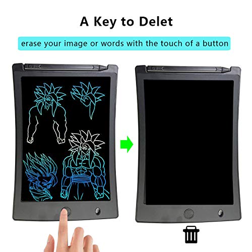 Arolun Tableta de Escritura LCD 8.5 Inch Colorida, LCD Tablero de Dibujo Gráfica Pizarra Magica de Mensaje Memo Pad Electrónico con Lápiz Regalos para Niños,Clase,Oficina,Casa,Cocina (Negro)