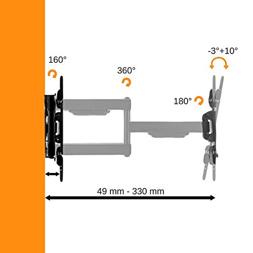 ATHLETIC Ultra Delgado Soporte de TV de Montaje de Inclinación Giratoria – Para Pantallas LED, LCD y Plasma de 14 - 46 pulgadas - VESA Máx. 200x200mm