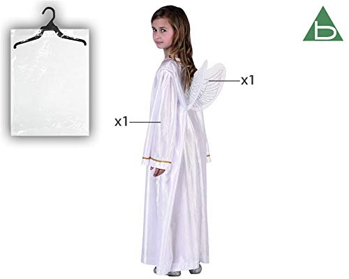 Atosa-32163 Atosa-32163-Disfraz Angel Unisex Infantil-Talla Navidad, Color Blanco, 10 a 12 años (32163)