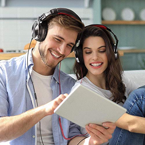 Auriculares para DJ OneOdio, auriculares de estudio, auricular sobre la oreja, auriculares estéreo de alta calidad con cable con micrófono, auriculares cómodos plegables con orejeras de proteínas