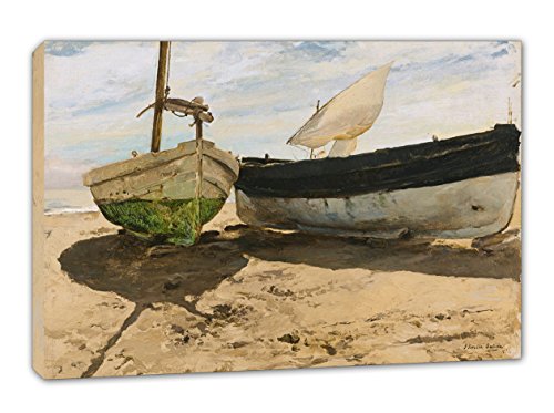 BaikalGallery Lienzo SOROLLA Barcos DE Pescadores Valencia 1894 (P2544)- Impreso en Canvas de algodón de 320 gr - Tensado sobre Bastidor de Madera de Pino de 2cm de Grosor - Acabado Mate (50x75cm)