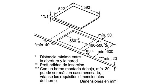 Balay 3EB864ER - Placa de inducción, 60 cm, 175 Wh/kg, Negro, Control Táctil de fácil uso con 17 niveles de cocción, Programación de tiempo de cocción