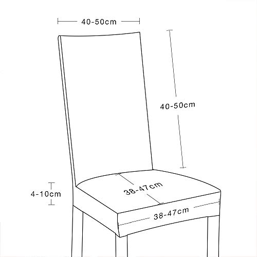 BalladHome®Fundas para sillas Pack de 4 Fundas sillas Comedor Fundas elásticas, Cubiertas para sillas,bielástico Extraíble Funda, Muy fácil de Limpiar, Duradera (Paquete de 4, Beige-Piedra)