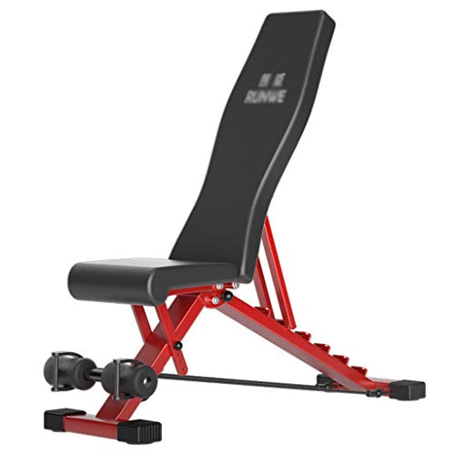 Bancos Banco de Pesas Plegable Plegable Pesa de Gimnasia Aparador Silla de Ejercicios para el hogar Carga de 100 kg Equipo de Gimnasio (Color : Red, Size : 32 * 42 * 106cm)