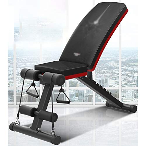 Bancos Mancuerna Banco de Banco Banco Sit-up Equipo de a Bordo Abdominales de la Aptitud Home Bordo Abdominal Multifuncional Silla Plegable de Gimnasia (Color : Black, Size : 113 * 50 * 140cm)