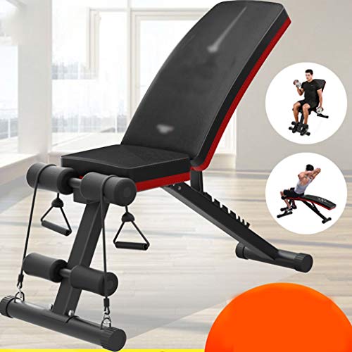 Bancos Mancuerna Banco de Banco Banco Sit-up Equipo de a Bordo Abdominales de la Aptitud Home Bordo Abdominal Multifuncional Silla Plegable de Gimnasia (Color : Black, Size : 113 * 50 * 140cm)