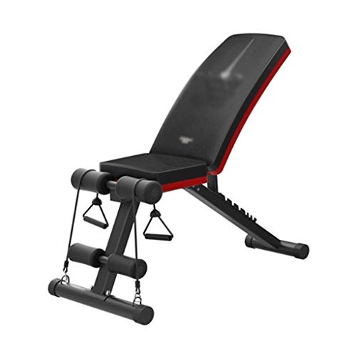 Bancos Mancuerna Banco de Banco Banco Sit-up Equipo de a Bordo Abdominales de la Aptitud Home Bordo Abdominal Multifuncional Silla Plegable de Gimnasia (Color : Black, Size : 113 * 50 * 140cm)