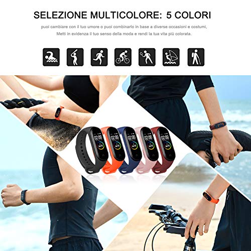 BANGTING 5 PCS Correa Compatible con Pulseras Xiaomi Mi Band 3/4, Correas para Fundas Mi Fit Band 4 My Band 3 Inteligente Funda Miband3 Pulsera Reloj Silicona Banda Reemplazo