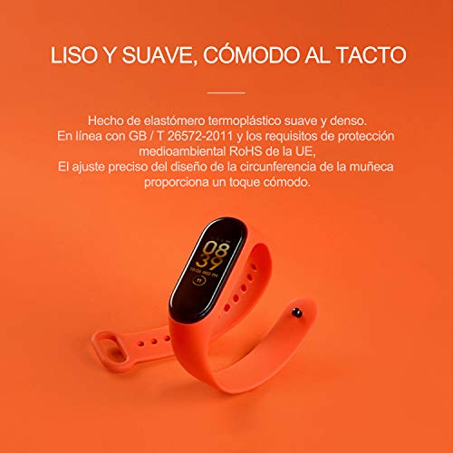 BANGTING 5 PCS Correa Compatible con Pulseras Xiaomi Mi Band 3/4, Correas para Fundas Mi Fit Band 4 My Band 3 Inteligente Funda Miband3 Pulsera Reloj Silicona Banda Reemplazo