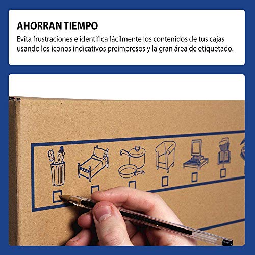 Bankers Box 6208201 Pack 10 Cajas de Cartón 50 x 30 x 30 cm con Asas para Mudanzas, Almacenaje y Transporte Ultraresistentes, Canal Doble Reforzado (Talla L) 45 Litros