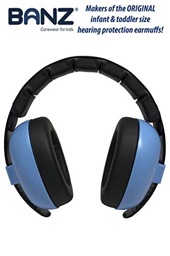 BANZ BABY EAR DEFENDERS, Protector acustico con almohadillas para bebés a partir de 3 años (Azul)