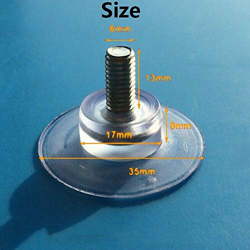 BAQI 12 ventosas de goma de repuesto para pared de mesa de cristal con tornillo M6.