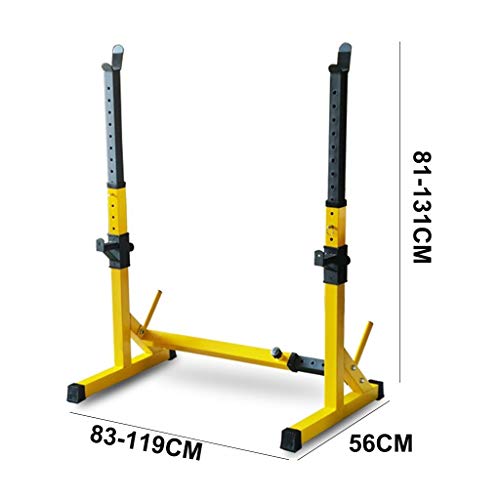 Barbell Stand Ajustable En Rack con Barra Jaula De Sentadillas Home Fitness Equipment Equipo De Entrenamiento del Peso Altura Ajustable (Color : Orange, Size : (83-119) x56x(81x131) cm)