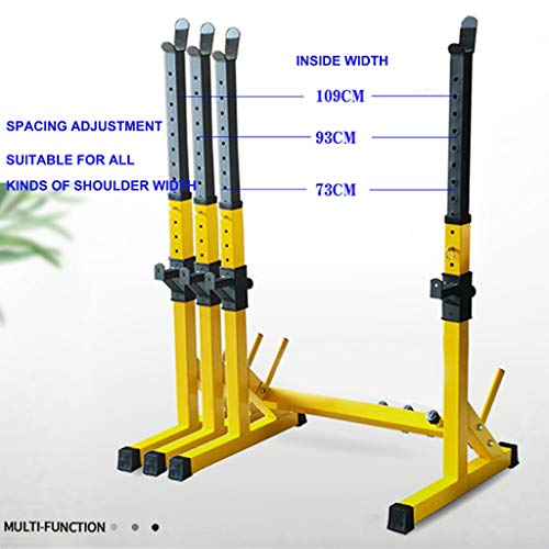 Barbell Stand Ajustable En Rack con Barra Jaula De Sentadillas Home Fitness Equipment Equipo De Entrenamiento del Peso Altura Ajustable (Color : Orange, Size : (83-119) x56x(81x131) cm)