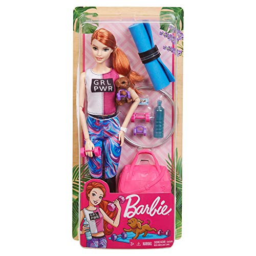 Barbie Bienestar, muñeca con ropa deportiva y accesorios, regalo para niñas y niños 3-9 años (Mattel GJG57)